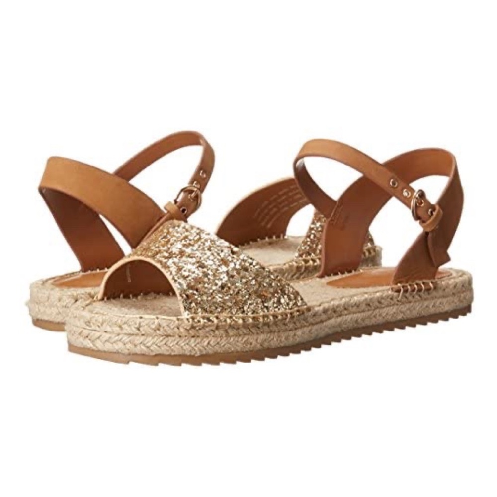 🎉Gold Glittery Espadrille Sandals 🎉